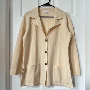 RODIER Beige Wool Blend Knit Cardigan Blazer Sweater US 8